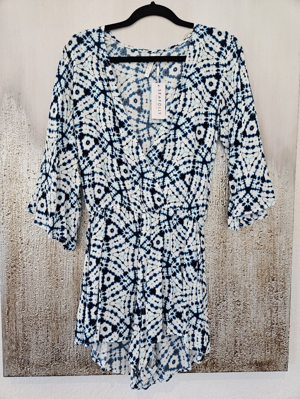 Seafolly Blue White Tie-Dye Swim Coverup